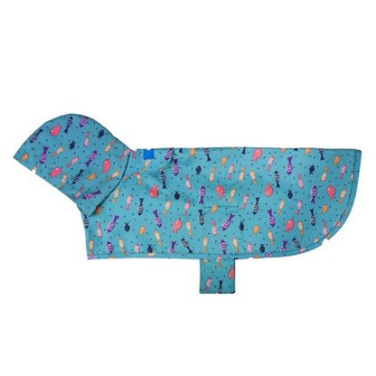 Impermeable con capucha para perros de 60 cm